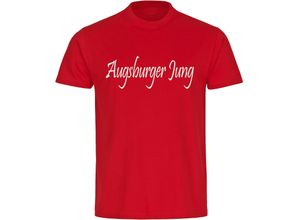 4068859149666 - multifanshop® Herren T-Shirt - Augsburg - Augsburger Jung - Druck weiß