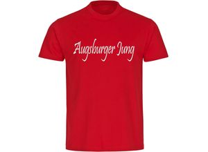 4068859149710 - multifanshop® Herren T-Shirt - Augsburg - Augsburger Jung - Druck weiß