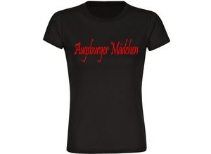 4068859149741 - multifanshop Damen T-Shirt - Augsburg - Augsburger Mädchen - Druck rot - Frauen