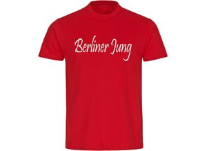 4068859150150 - multifanshop Herren T-Shirt - Berlin rot - Berliner Jung - Druck weiß - Männer