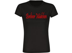 4068859150228 - multifanshop® Damen T-Shirt - Berlin rot - Berliner Mädchen - Druck rot