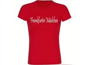 4068859151256 - multifanshop Damen T-Shirt - Frankfurt - Frankfurter Mädchen - Druck weiß - Frauen