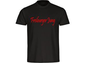 4068859151775 - multifanshop® Kinder T-Shirt - Freiburg - Freiburger Jung - Druck rot