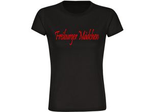 4068859151898 - multifanshop Kinder T-Shirt - Freiburg - Freiburger Mädchen - Druck rot - Kind