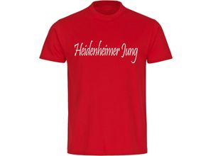 4068859152093 - multifanshop® Herren T-Shirt - Heidenheim - Heidenheimer Jung - Druck weiß