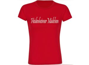 4068859152444 - multifanshop® Kinder T-Shirt - Heidenheim - Heidenheimer Mädchen - Druck weiß