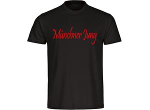 4068859154868 - multifanshop® Herren T-Shirt - München rot - Münchner Jung - Druck rot