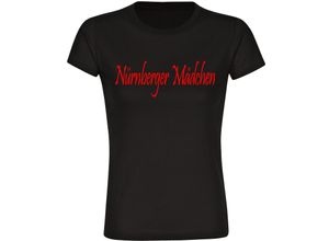 4068859155537 - multifanshop Damen T-Shirt - Nürnberg - Nürnberger Mädchen - Druck rot - Frauen