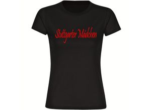 4068859155988 - multifanshop® Damen T-Shirt - Stuttgart - Stuttgarter Mädchen - Druck rot