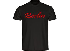 4068859157135 - multifanshop® Herren T-Shirt - Berlin rot - Schriftzug - Druck rot