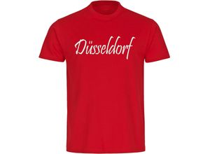 4068859157609 - multifanshop® Herren T-Shirt - Düsseldorf - Schriftzug - Druck weiß