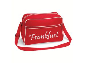 4068859158316 - multifanshop Retrotasche - Frankfurt - Schriftzug - Druck weiß - Tasche