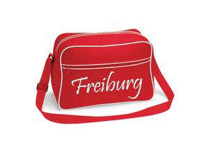 4068859158729 - multifanshop Retrotasche - Freiburg - Schriftzug - Druck weiß - Tasche