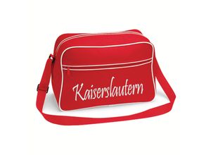 4068859159542 - multifanshop Retrotasche - Kaiserslautern - Schriftzug - Druck weiß - Tasche