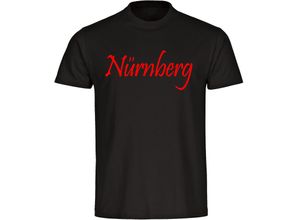 4068859161668 - multifanshop Herren T-Shirt - Nürnberg - Schriftzug - Druck rot - Männer