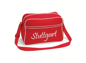 4068859162412 - multifanshop Retrotasche - Stuttgart - Schriftzug - Druck weiß - Tasche