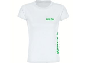 4068859167370 - multifanshop Damen T-Shirt - Mönchengladbach - Brust & Seite - Druck grün - Frauen