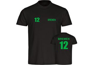 4068859168780 - multifanshop Herren T-Shirt - Bremen - Trikot Nummer 12 - Druck grün - Männer