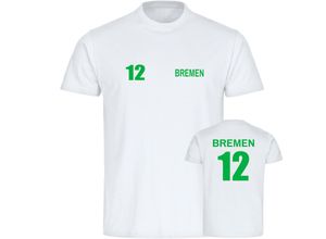 4068859168889 - multifanshop Herren T-Shirt - Bremen - Trikot Nummer 12 - Druck grün - Männer