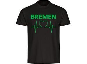 4068859172053 - multifanshop® Kinder T-Shirt - Bremen - Herzschlag - Druck grün