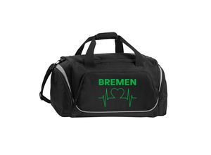 4068859172527 - multifanshop® Sporttasche - Bremen - Herzschlag - Druck grün