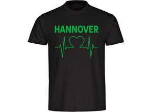 4068859172633 - multifanshop Herren T-Shirt - Hannover - Herzschlag - Druck grün - Männer