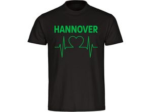 4068859172930 - multifanshop® Kinder T-Shirt - Hannover - Herzschlag - Druck grün