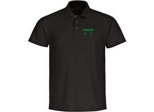 4068859173067 - multifanshop® Poloshirt - Hannover - Herzschlag - Druck grün