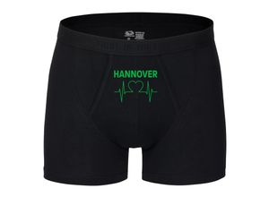 4068859173289 - multifanshop® Herren Boxer Short - Hannover - Herzschlag - Druck grün