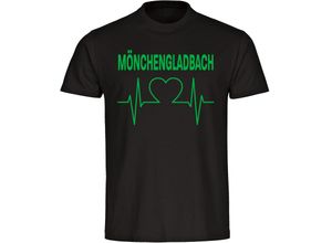 4068859173821 - multifanshop® Kinder T-Shirt - Mönchengladbach - Herzschlag - Druck grün