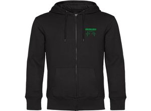 4068859174101 - multifanshop Kapuzen Sweatshirt Jacke - Mönchengladbach - Herzschlag - Druck grün - Sweat