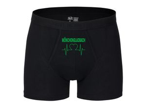 4068859174156 - multifanshop® Herren Boxer Short - Mönchengladbach - Herzschlag - Druck grün