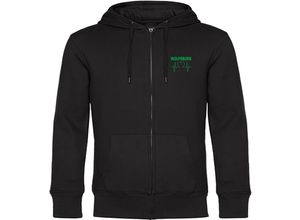 4068859174972 - multifanshop Kapuzen Sweatshirt Jacke - Wolfsburg - Herzschlag - Druck grün - Sweat