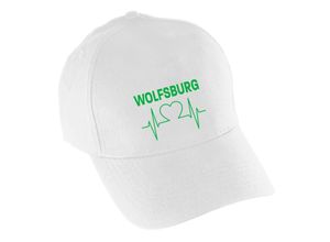4068859175092 - multifanshop Baseballcap - Wolfsburg - Herzschlag - Druck grün - Mütze