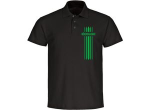 4068859177003 - multifanshop® Poloshirt - Mönchengladbach - Streifen - Druck grün