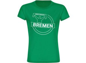 4068859178116 - multifanshop® Damen T-Shirt - Bremen - Meine Fankurve - Druck weiß