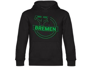 4068859178420 - multifanshop Kapuzen Sweatshirt - Bremen - Meine Fankurve - Druck grün - Hoodie