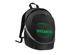 4068859178451 - multifanshop Rucksack - Bremen - Meine Fankurve - Druck grün - Tasche