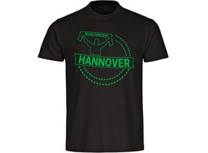 4068859178567 - multifanshop Herren T-Shirt - Hannover - Meine Fankurve - Druck grün - Männer