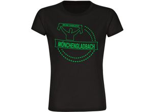 4068859179304 - multifanshop Damen T-Shirt - Mönchengladbach - Meine Fankurve - Druck grün - Frauen