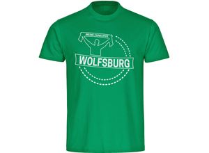 4068859179908 - multifanshop® Herren T-Shirt - Wolfsburg - Meine Fankurve - Druck weiß
