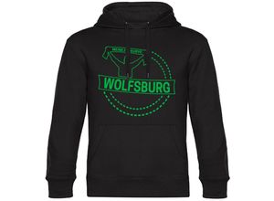 4068859180249 - multifanshop Kapuzen Sweatshirt - Wolfsburg - Meine Fankurve - Druck grün - Hoodie