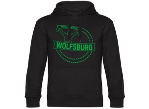 4068859180287 - multifanshop Kapuzen Sweatshirt - Wolfsburg - Meine Fankurve - Druck grün - Hoodie