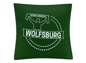 4068859180348 - multifanshop® Kissenbezug - Wolfsburg - Meine Fankurve - Druck weiß