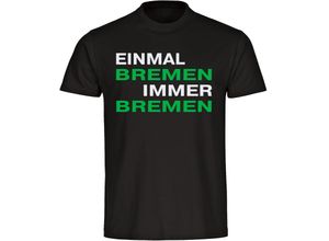 4068859180423 - multifanshop Herren T-Shirt - Bremen - Einmal Immer - Druck grün - Männer