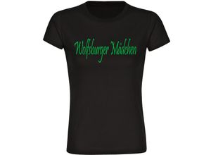 4068859183059 - multifanshop® Damen T-Shirt - Wolfsburg - Wolfsburger Mädchen - Druck grün