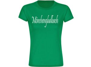 4068859184353 - multifanshop Damen T-Shirt - Mönchengladbach - Schriftzug - Druck weiß - Frauen