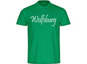 4068859184629 - multifanshop Herren T-Shirt - Wolfsburg - Schriftzug - Druck weiß - Männer