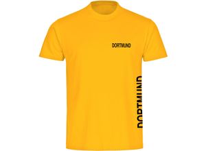 4068859185879 - multifanshop® Herren T-Shirt - Dortmund - Brust & Seite - Druck schwarz - Männer