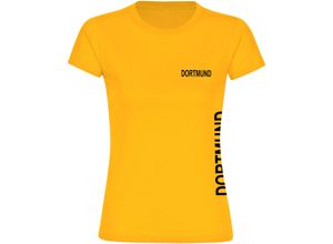 4068859186050 - multifanshop® Damen T-Shirt - Dortmund - Brust & Seite - Druck schwarz - Frauen